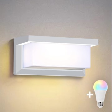 Brilagi - LED RGBW dimeriuojamas lauko sieninis šviestuvas BRICKY 1xE27/9W/230V 2700-6500K IP54 baltas