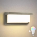 Brilagi - LED RGBW dimeriuojamas lauko sieninis šviestuvas BRICKY 1xE27/9W/230V 2700–6500K IP54 pilka