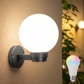 BRILAGI - LED RGBW dimeriuojamas lauko sieninis šviestuvas HARBOR 1xE27/12W/230V 2700-6500K IP33 antracitas/balta