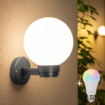 BRILAGI - LED RGBW dimeriuojamas lauko sieninis šviestuvas HARBOR 1xE27/12W/230V 2700-6500K IP33 antracitas/balta