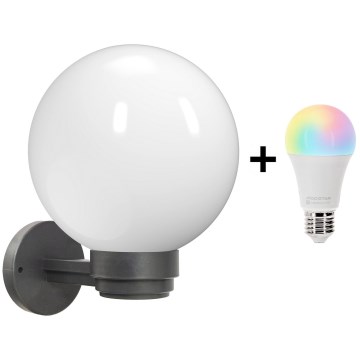 Brilagi - LED RGBW dimeriuojamas lauko sieninis šviestuvas HARBOR 1xE27/15W/230V 2700-6500K IP33 antracitas/balta