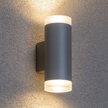 Brilagi - LED RGBW dimeriuojamas lauko sieninis šviestuvas MATERA 2xGU10/6W/230V 3000K IP54 pilka