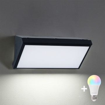 Brilagi - LED RGBW Dimeriuojamas lauko sieninis šviestuvas TRIANGLE 1xE27/9W/230V 2700-6500K IP65 juodas