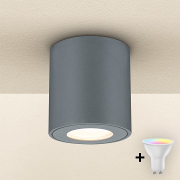 Brilagi - LED RGBW dimeriuojamas lauko šviestuvas MIA 1xGU10/4,8W/230V 3000K 84x80 mm antracitas IP54 + nuotolinio valdymo pultas