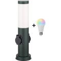 Brilagi - LED RGBW dimeriuojamas lauko šviestuvas su 2 lizdais 1xE27/15W/230V 2700-6500K IP44 40 cm antracitas