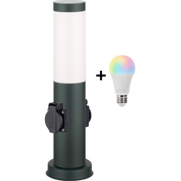 Brilagi - LED RGBW dimeriuojamas lauko šviestuvas su 2 lizdais 1xE27/15W/230V 2700-6500K IP44 40 cm antracitas