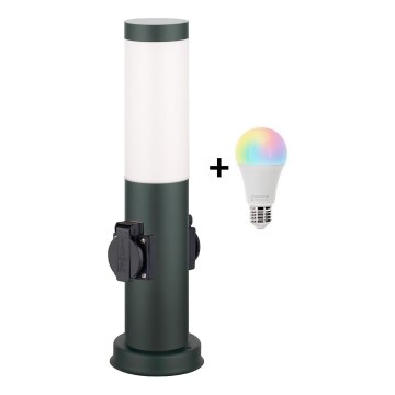 Brilagi - LED RGBW dimeriuojamas lauko šviestuvas su 2 lizdais 1xE27/9W/230V 2700-6500K IP44 40 cm antracitas