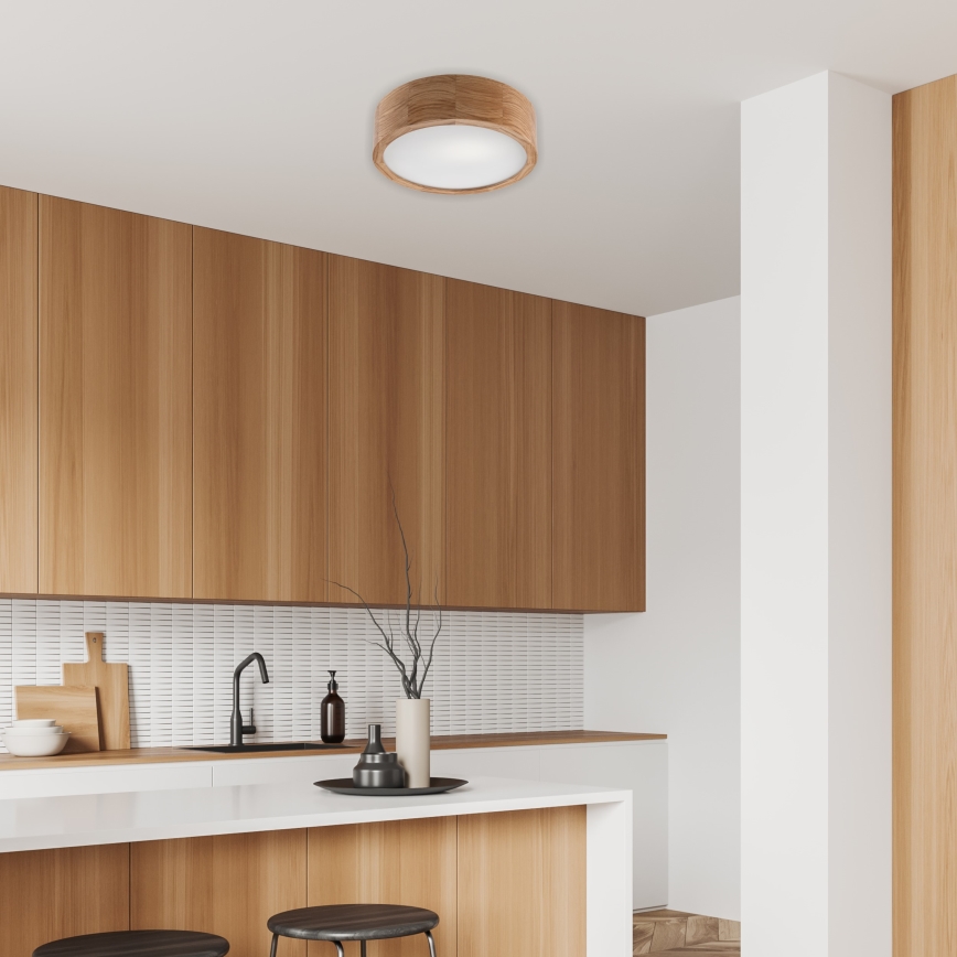 Brilagi - LED RGBW pritemdomas lubinis šviestuvas CARVALHO 1xE27/9W/230V 2700-6500K Wi-Fi ąžuolas skers. 27,5 cm
