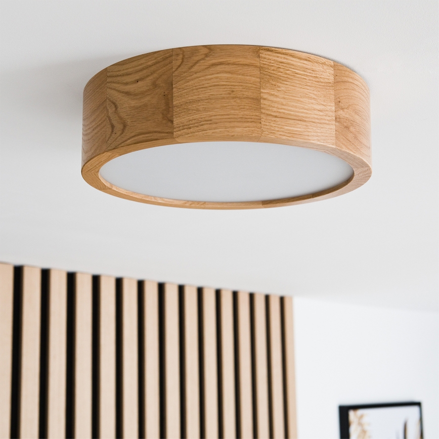 Brilagi - LED RGBW pritemdomas lubinis šviestuvas CARVALHO 1xE27/9W/230V 2700-6500K Wi-Fi ąžuolas skers. 27,5 cm