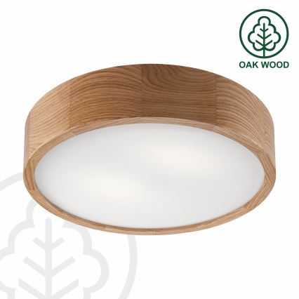 Brilagi - LED RGBW dimeriuojamas lubų šviestuvas CARVALHO 2xE27/15W/230V 2700-6500K Wi‑Fi ąžuolas Ø 37,5 cm