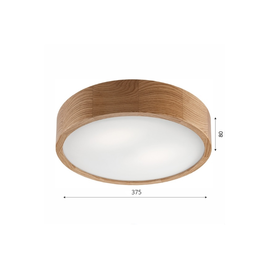 Brilagi - LED RGBW dimeriuojamas lubų šviestuvas CARVALHO 2xE27/15W/230V 2700-6500K Wi‑Fi ąžuolas Ø 37,5 cm