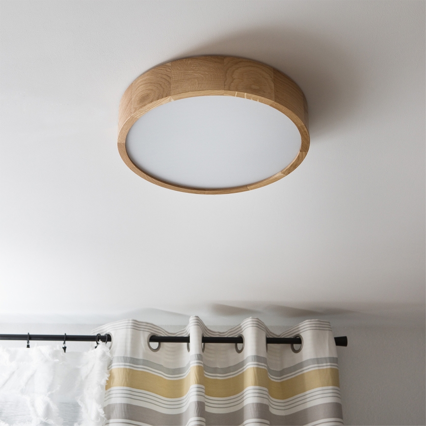 Brilagi - LED RGBW dimeriuojamas lubų šviestuvas CARVALHO 2xE27/9W/230V 2700-6500K Wi‑Fi ąžuolas Ø 37,5 cm