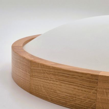 Brilagi - LED RGBW dimeriuojamas lubinis šviestuvas CARVALHO SLIM 1xE27/15W/230V 2700-6500K Wi-Fi ąžuolas skersmuo 27 cm