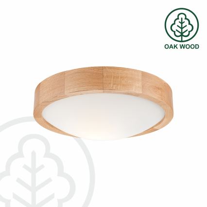 Brilagi - LED RGBW dimeriuojamas lubinis šviestuvas CARVALHO SLIM 1xE27/15W/230V 2700-6500K Wi-Fi ąžuolas skersmuo 27 cm