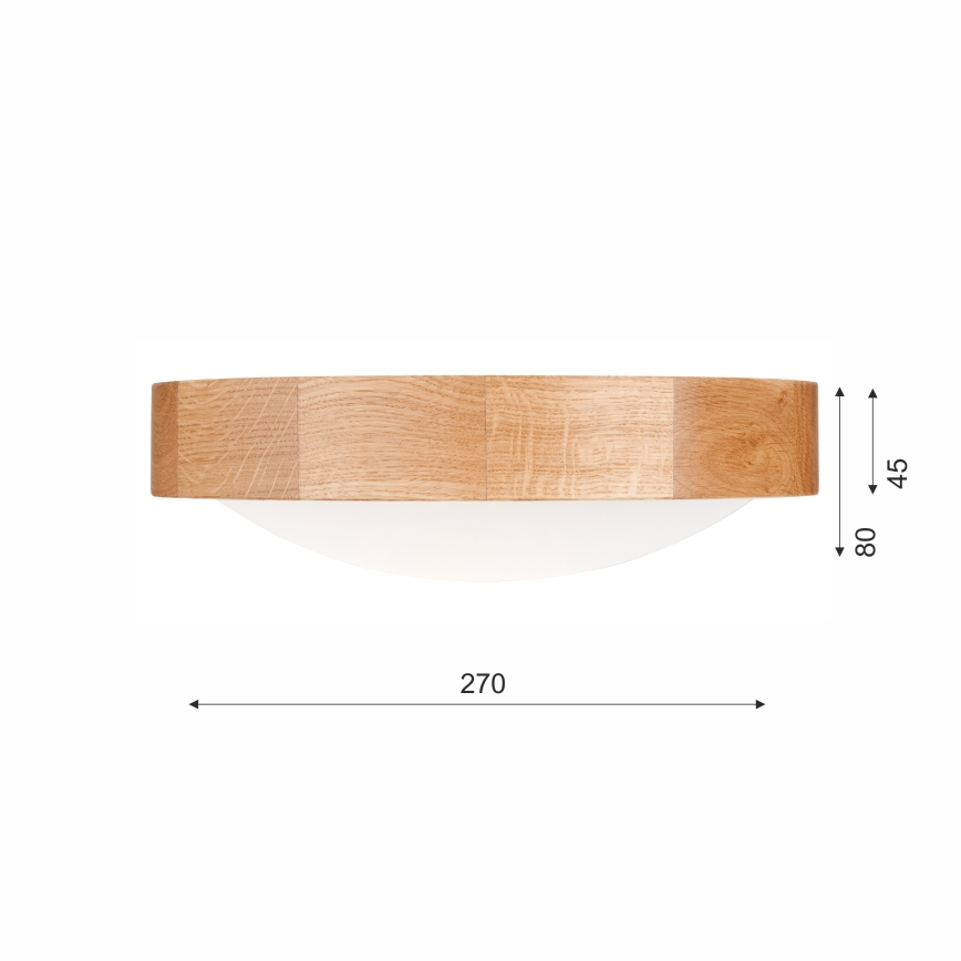 Brilagi - LED RGBW dimeriuojamas lubinis šviestuvas CARVALHO SLIM 1xE27/9W/230V 2700-6500K Wi-Fi ąžuolas skersmuo 27 cm
