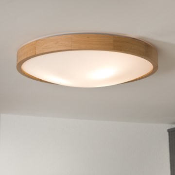 Brilagi - LED RGBW dimeriuojamas lubinis šviestuvas CARVALHO SLIM 3xE27/15W/230V 2700-6500K Wi-Fi ąžuolas skersmuo 47 cm