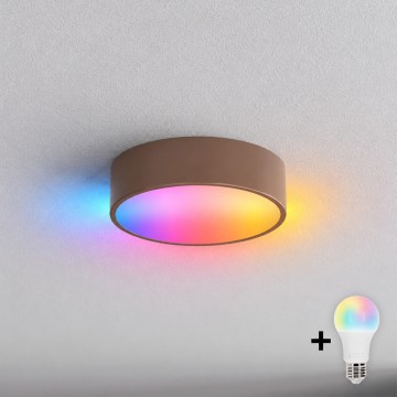 BRILAGI - LED RGBW dimeriuojamas lubinis šviestuvas CLARE 1xE27/12W/230V skersmuo 20 cm ruda