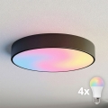 BRILAGI - LED RGBW dimeriuojamas lubinis šviestuvas CLARE 4xE27/12W/230V 2700-6500K skersmuo 50 cm juodas
