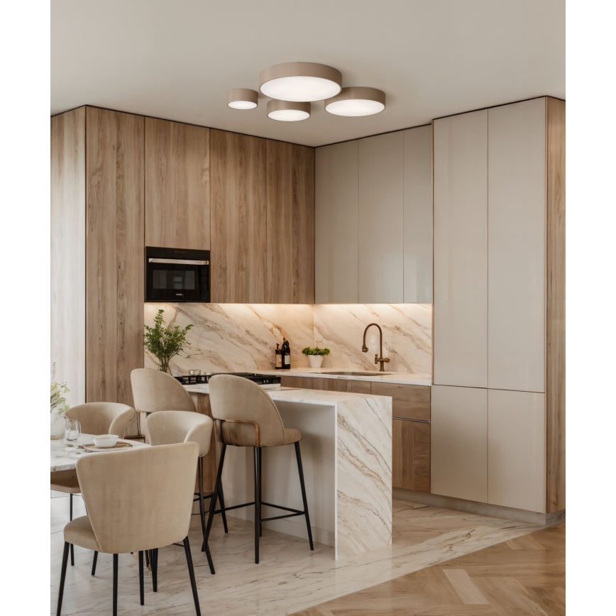 Brilagi - reguliuojamas LED RGBW lubų šviestuvas CLARE 4xE27/9W/230V 2700-6500K, skersmuo 50 cm, Wi-Fi, smėlinės spalvos