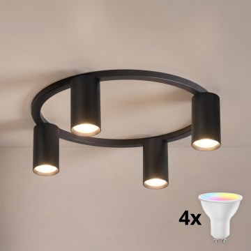 BRILAGI - LED RGBW dimeriuojamas lubinis šviestuvas SELE 4xGU10/6,5W/230V 2700-6500K juodas