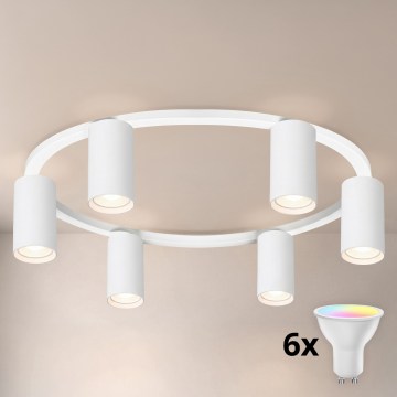 BRILAGI - LED RGBW dimeriuojamas lubinis šviestuvas SELE 6xGU10/6,5W/230V 2700-6500K baltas + nuotolinis pultas