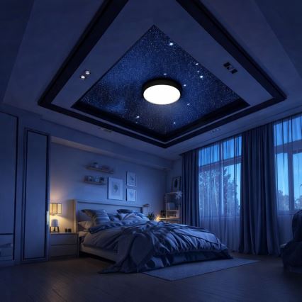 Brilagi - LED RGBW su reguliuojamu ryškumu lubinis šviestuvas VIBE LED/36W/230V 3000-6500K skersmuo 40 cm juodas + nuotolinis valdymas