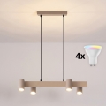 BRILAGI - LED RGBW dimeriuojamas pakabinamas liustras su laidu SELE 4xGU10/6,5W/230V 2700-6500K smėlinė