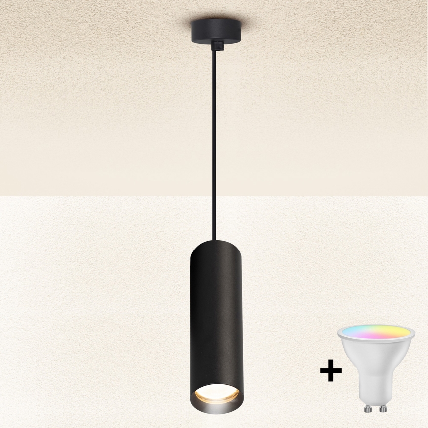 Brilagi - LED RGBW dimeriuojamas pakabinamas šviestuvas ant laido SELE 1xGU10/6,5W/230V 2700-6500K juodas