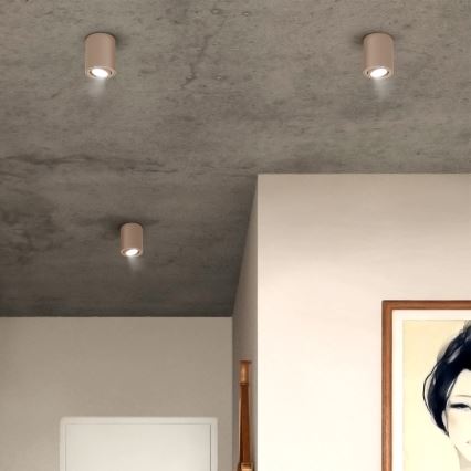 Brilagi - LED RGBW reguliuojamas taškinis šviestuvas MIA 1xGU10/4,8W/230V 3000K 100x80 mm smėlio spalvos + nuotolinio valdymo pultas