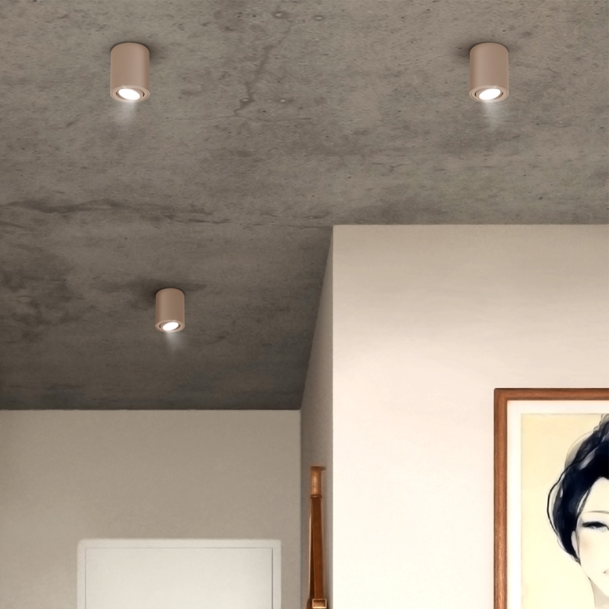 Brilagi - LED RGBW reguliuojamas taškinis šviestuvas MIA 1xGU10/4,8W/230V 3000K 100x80 mm smėlio spalvos + nuotolinio valdymo pultas