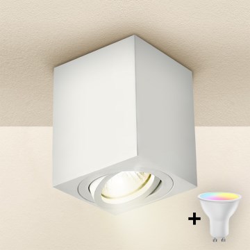 Brilagi - LED RGBW dimeriuojamas taškinis šviestuvas MIA 1xGU10/6W/230V 3000K 100x80 mm balta + nuotolinis valdymas