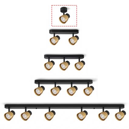 Brilagi - LED RGBW dimeriuojamas taškinis šviestuvas NUGGET 1xGU10/6W/230V juoda/auksinė