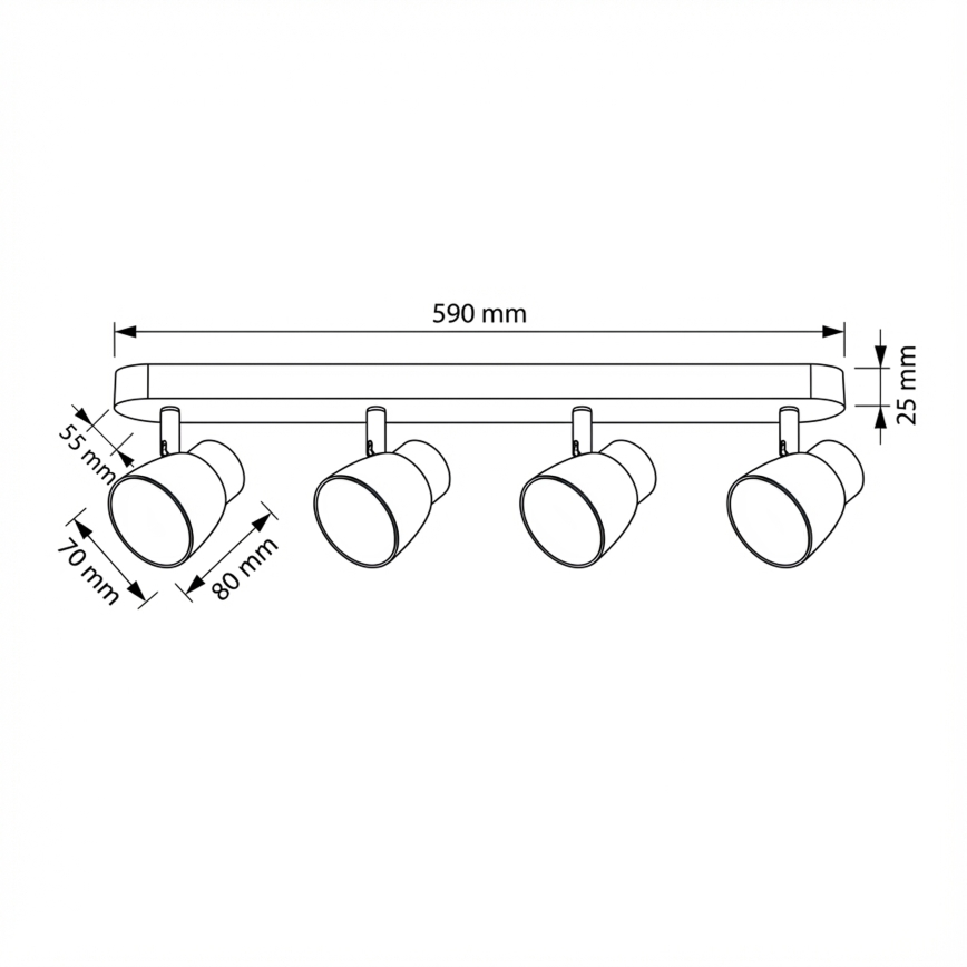Brilagi - LED RGBW dimeriuojamas taškinis šviestuvas NUGGET 4xGU10/4,8W/230V 3000K juoda/auksinė + nuotolinio valdymo pultas