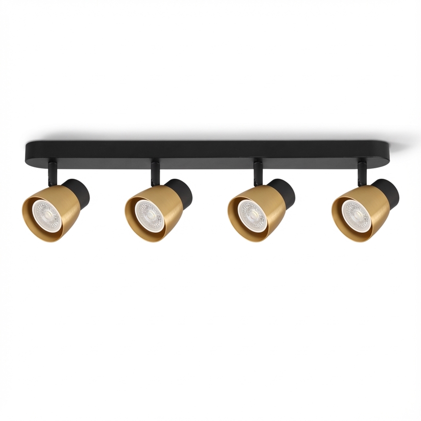 Brilagi - LED RGBW Dimeriuojamas taškinis šviestuvas NUGGET 4xGU10/6W/230V 2700-6500K Wi-Fi juoda/auksinė