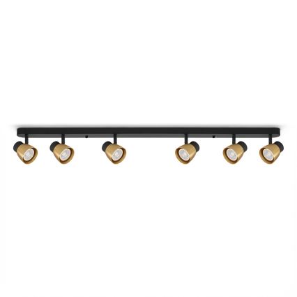 Brilagi - LED RGBW reguliuojamas taškinis šviestuvas NUGGET 6xGU10/6,5W/230V 2700-6500K Wi-Fi juodas/auksinis