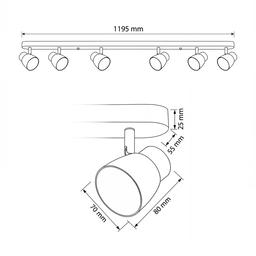Brilagi - LED RGBW reguliuojamas taškinis šviestuvas NUGGET 6xGU10/6,5W/230V 2700-6500K Wi-Fi juodas/auksinis