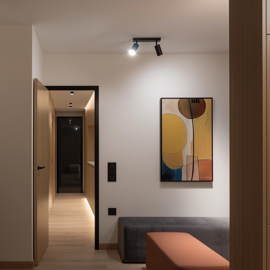 Brilagi - LED RGBW Dimeriuojamas taškinis šviestuvas SELE 2xGU10/4,8W/230V 3000K juodas/auksinis + nuotolinis valdymas