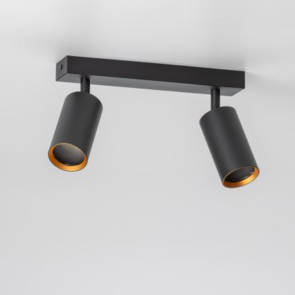 Brilagi - LED RGBW Dimeriuojamas taškinis šviestuvas SELE 2xGU10/4,8W/230V 3000K juodas/auksinis + nuotolinis valdymas