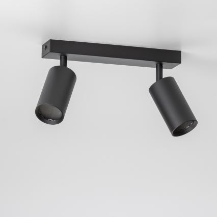 Brilagi - LED RGBW reguliuojamas taškinis šviestuvas SELE, 2xGU10/4,8W/230V, 3000K, juodas, su nuotolinio valdymo pultu