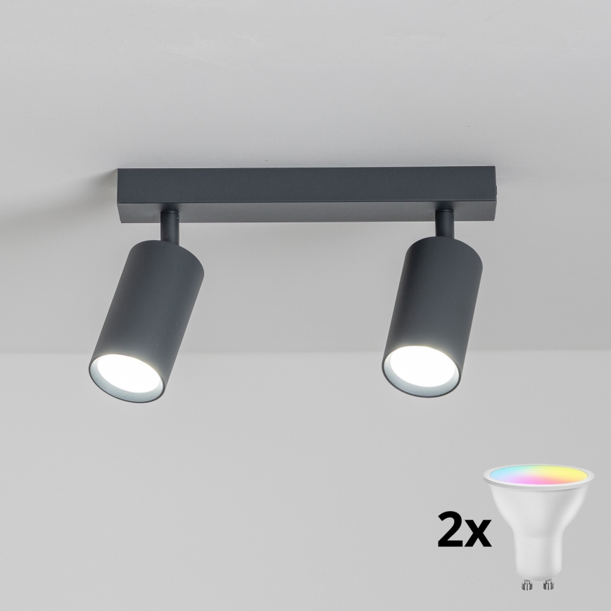 Brilagi - LED RGBW dimeriuojamas taškinis šviestuvas SELE 2xGU10/6,5W/230V 2700-6500K antracitas