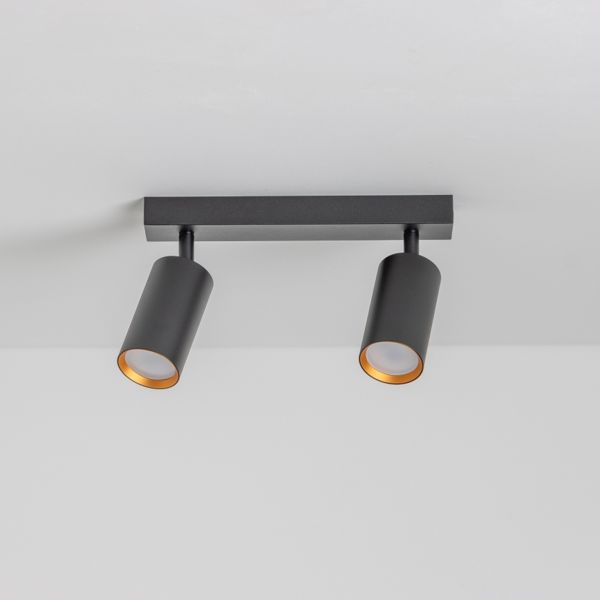 Brilagi - LED RGBW dimeriuojamas taškinis šviestuvas SELE 2xGU10/6W/230V 3000K juoda/auksinė