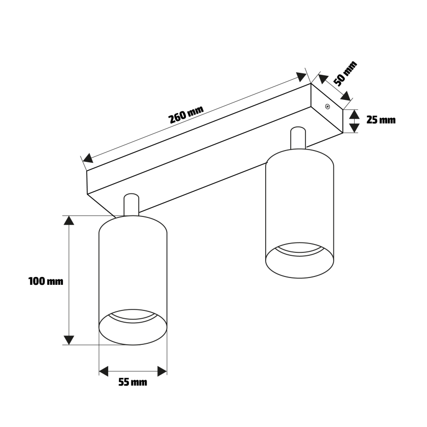 Brilagi - LED RGBW dimeriuojamas taškinis šviestuvas SELE 2xGU10/6W/230V 3000K juoda/auksinė