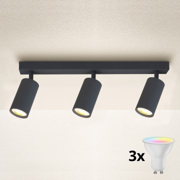 Brilagi - LED RGBW dimeriuojamas taškinis šviestuvas SELE 3xGU10/6W/230V 3000K antracitas