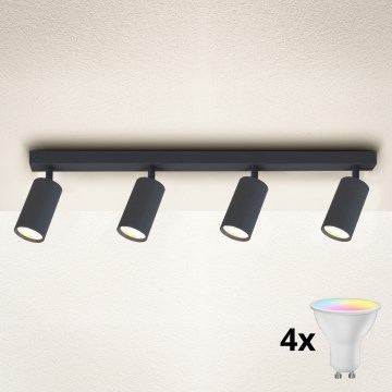 Brilagi - LED RGBW Dimeriuojamas taškinis šviestuvas SELE 4xGU10/4,8W/230V 3000K antracitas + nuotolinis valdymas