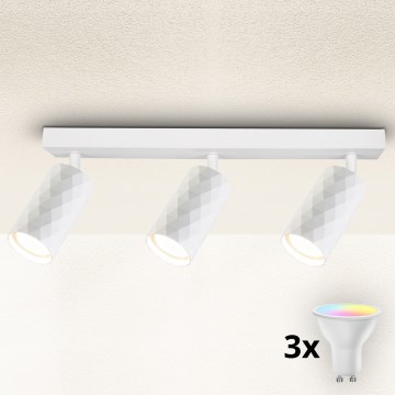 Brilagi - LED RGBW dimeriuojamas taškinis šviestuvas SELE DIAMANT 3xGU10/4,8W/230V 3000K baltas + nuotolinis pultas