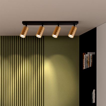 Brilagi - LED RGBW dimeriuojamas taškinis šviestuvas SELE DIAMANT 4xGU10/4,8W/230V 3000K auksinis + nuotolinio valdymo pultas