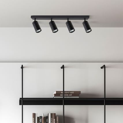 Brilagi - LED RGBW reguliuojamas taškinis šviestuvas SELE DIAMANT 4xGU10/4,8W/230V 3000K juodas + nuotolinio valdymo pultas
