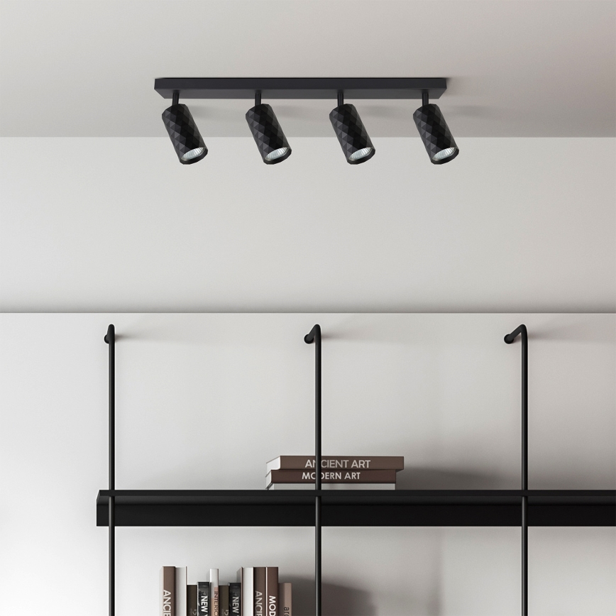 Brilagi - LED RGBW reguliuojamas taškinis šviestuvas SELE DIAMANT 4xGU10/4,8W/230V 3000K juodas + nuotolinio valdymo pultas