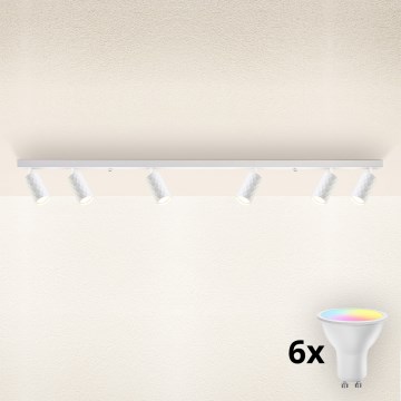 Brilagi - LED RGBW dimeriuojamas taškinis šviestuvas SELE DIAMANT 6xGU10/6,5W/230V 2700-6500K Wi-Fi baltas
