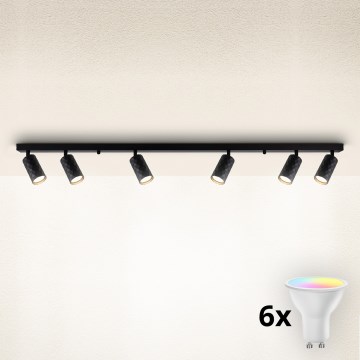 Brilagi - LED RGBW dimeriuojamas taškinis šviestuvas SELE DIAMANT 6xGU10/6,5W/230V 2700-6500K Wi-Fi juodas
